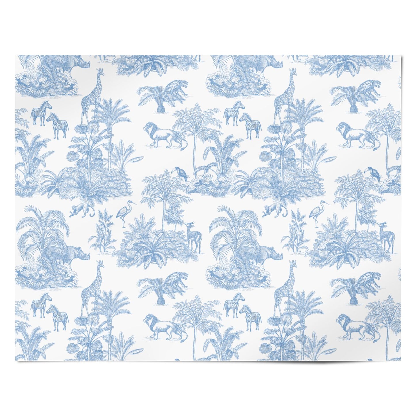 Baby Safari Toile Chinoiserie Toile de Jouy Personalised Wrapping Paper Alternative