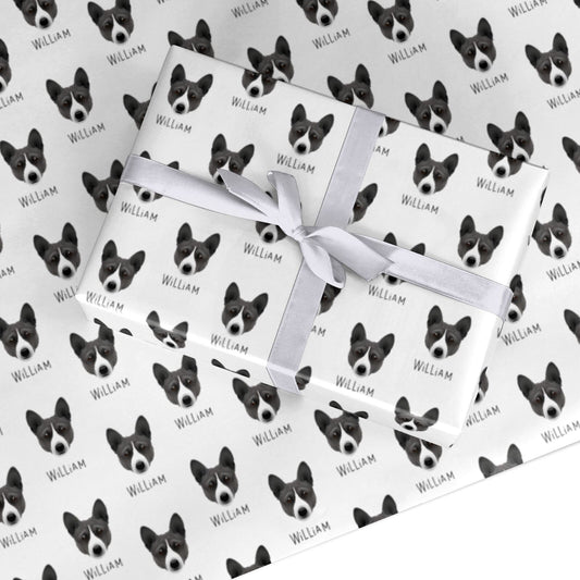 Basenji Icon with Name Custom Wrapping Paper