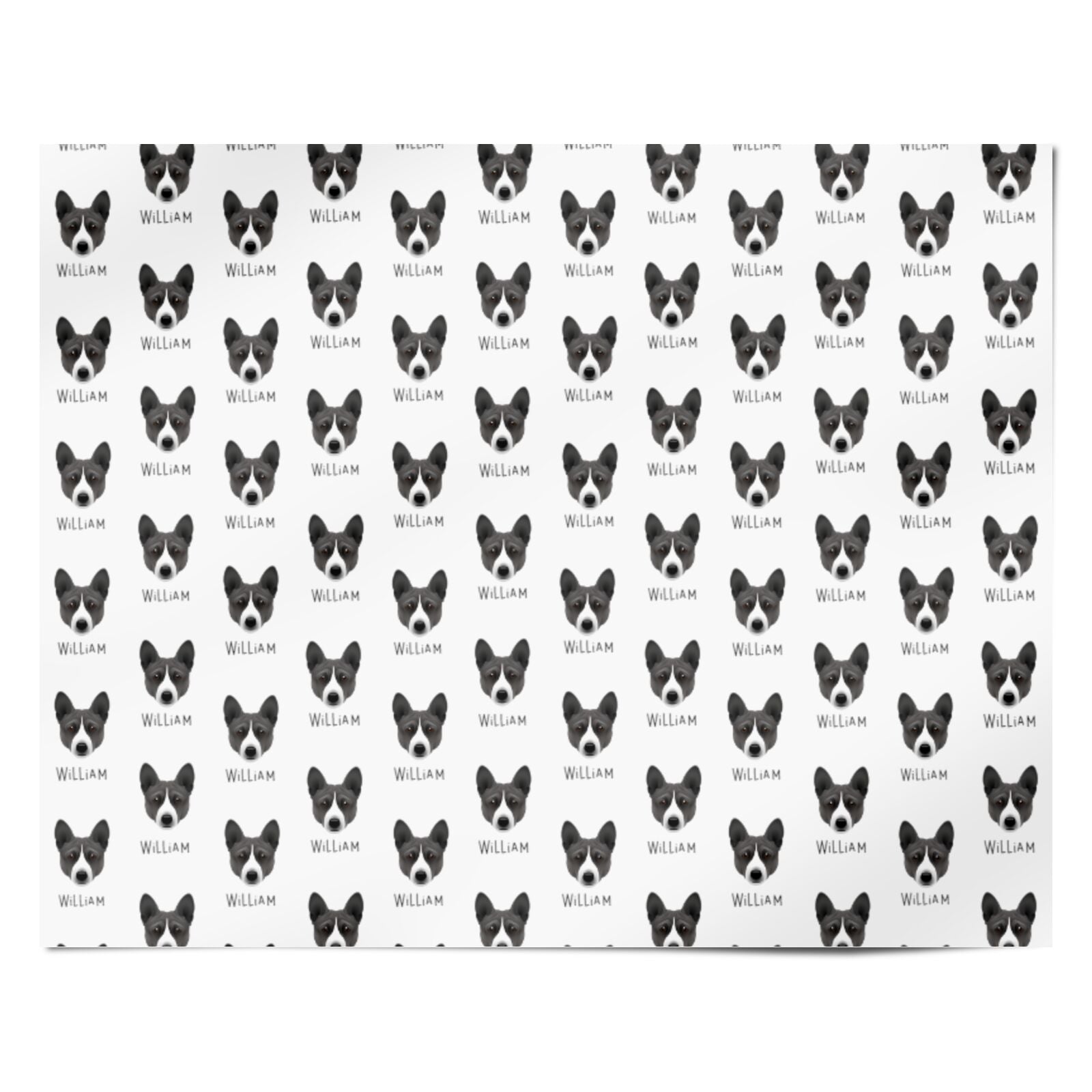 Basenji Icon with Name Personalised Wrapping Paper Alternative