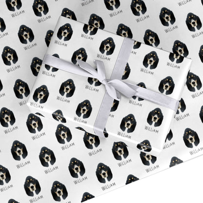 Basset Bleu De Gascogne Icon with Name Custom Wrapping Paper