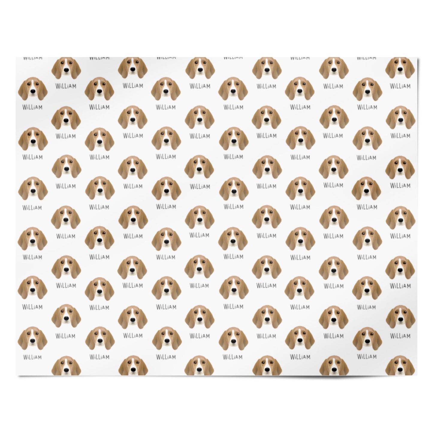 Beagle Icon with Name Personalised Wrapping Paper Alternative