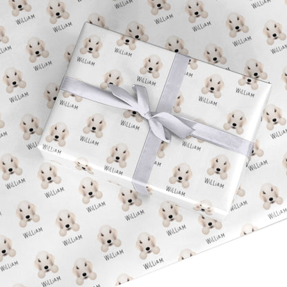 Bedlington Terrier Icon with Name Custom Wrapping Paper