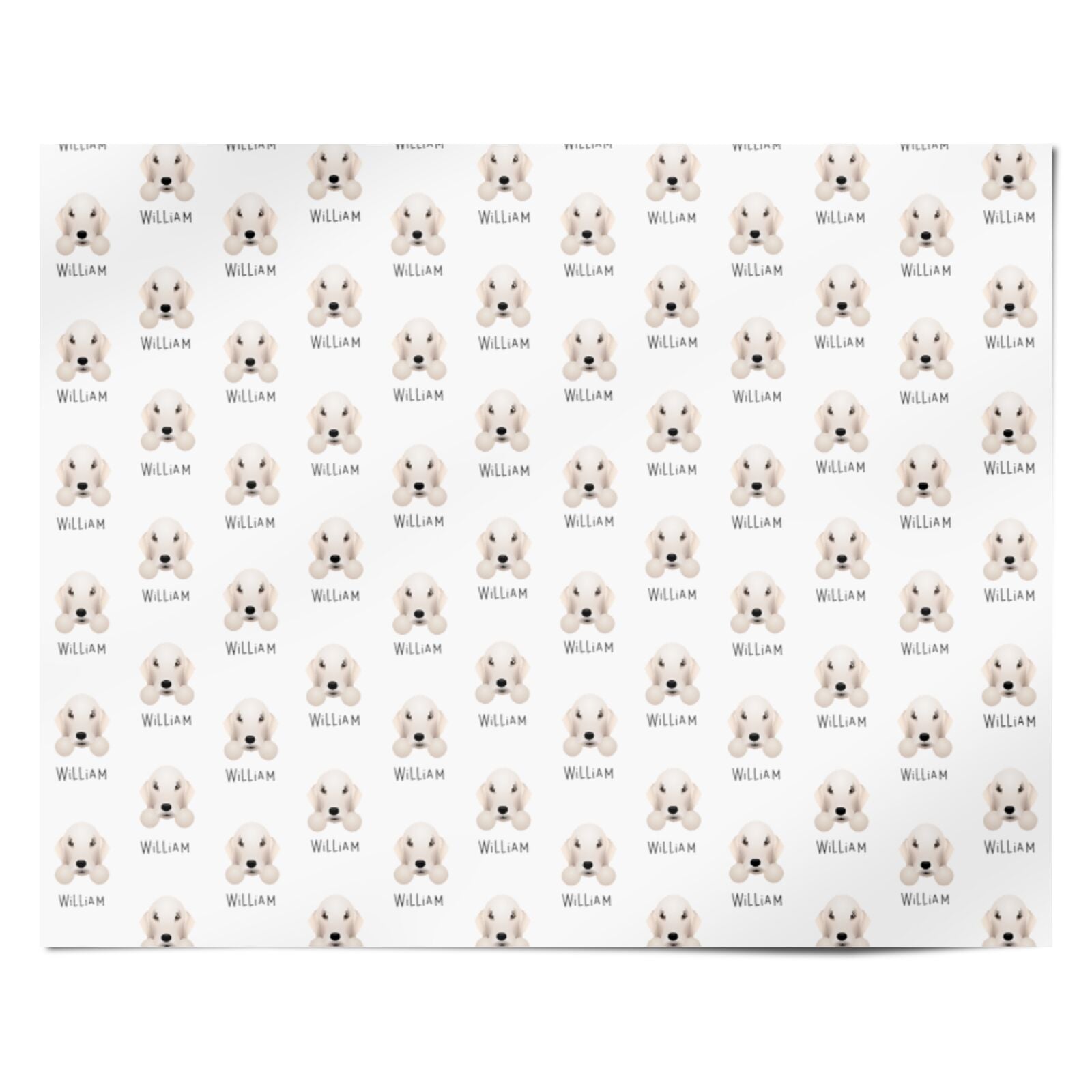 Bedlington Terrier Icon with Name Personalised Wrapping Paper Alternative