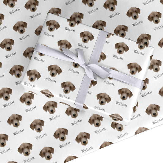 Bedlington Whippet Icon with Name Custom Wrapping Paper