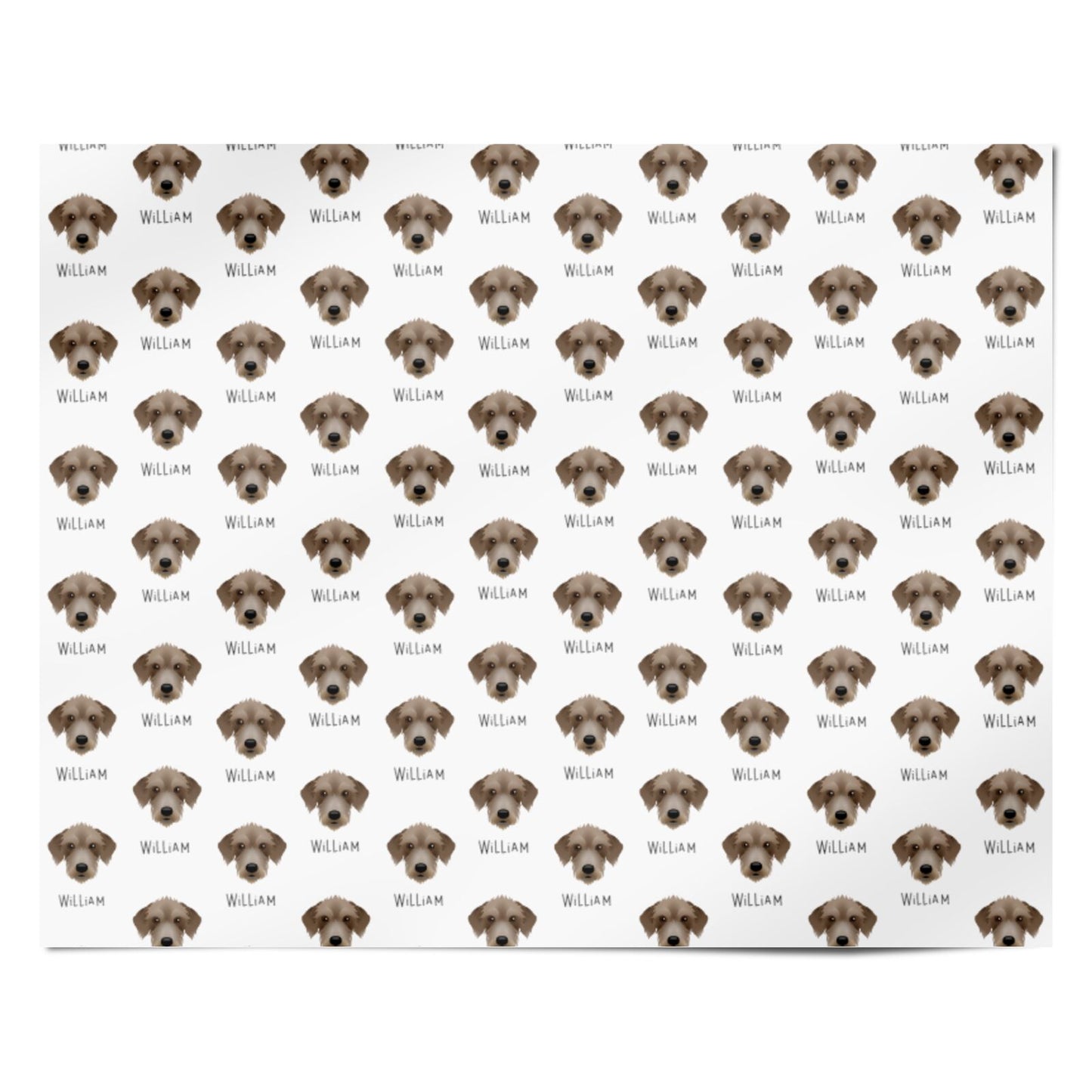 Bedlington Whippet Icon with Name Personalised Wrapping Paper Alternative