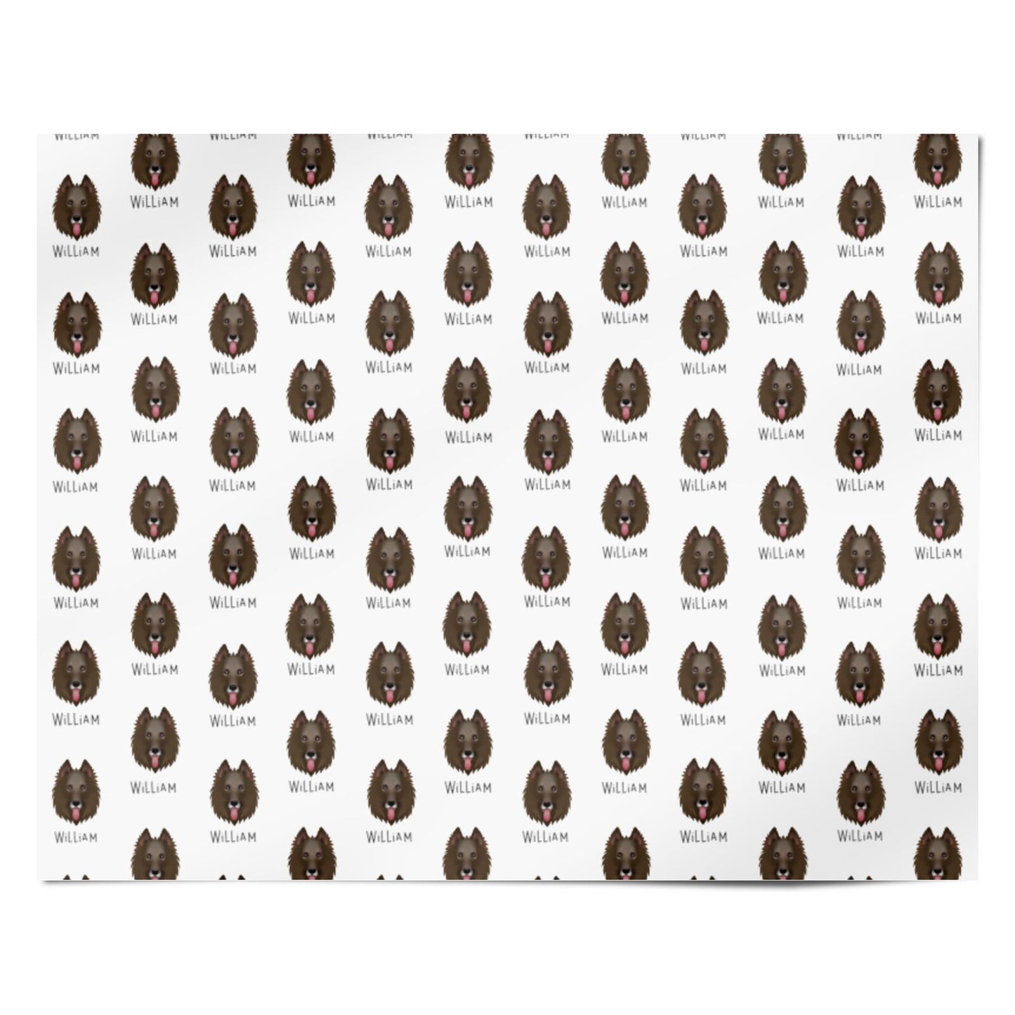 Belgian Groenendael Icon with Name Personalised Wrapping Paper Alternative