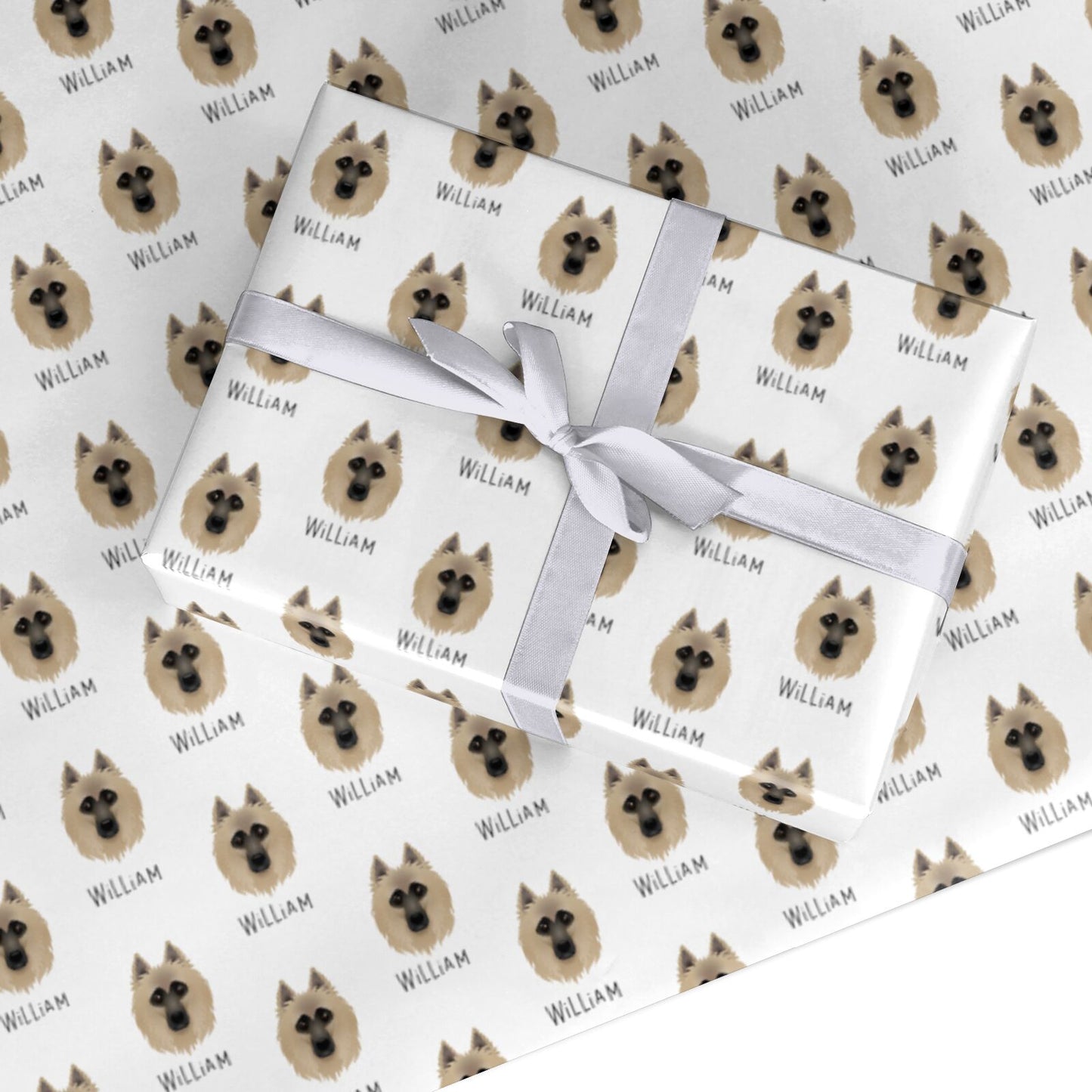 Belgian Tervuren Icon with Name Custom Wrapping Paper