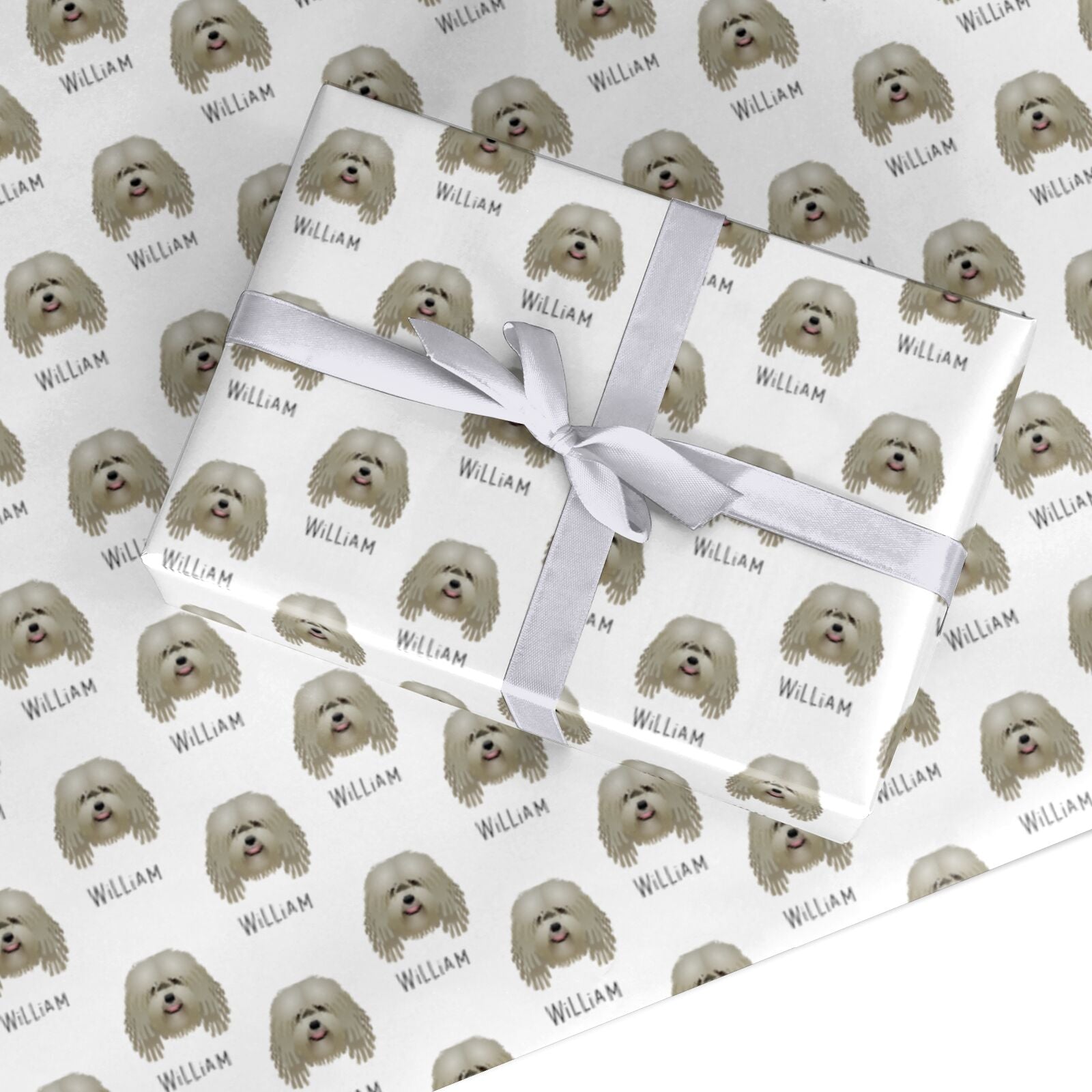 Bergamasco Icon with Name Custom Wrapping Paper