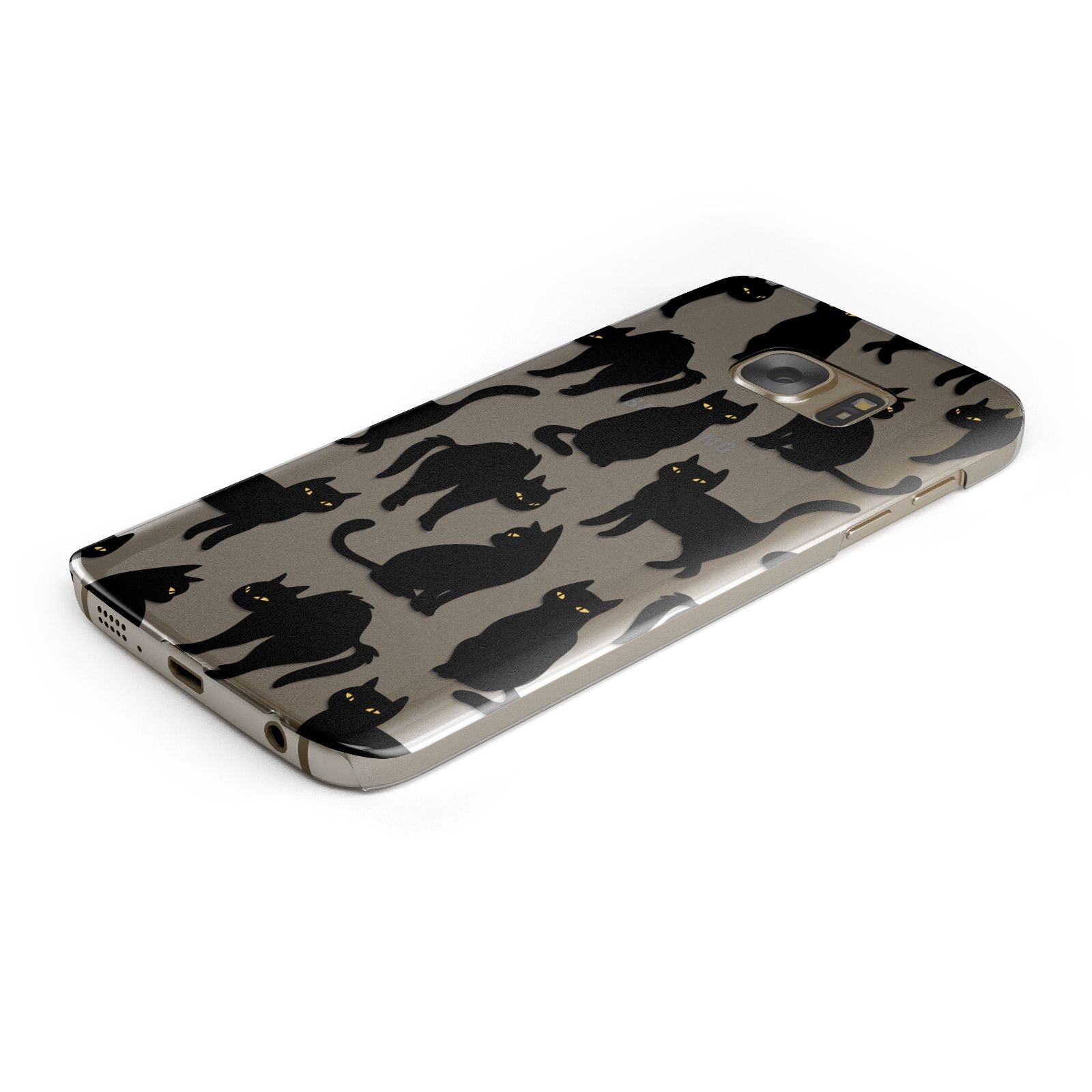 Black Cat Samsung Galaxy Case Bottom Cutout