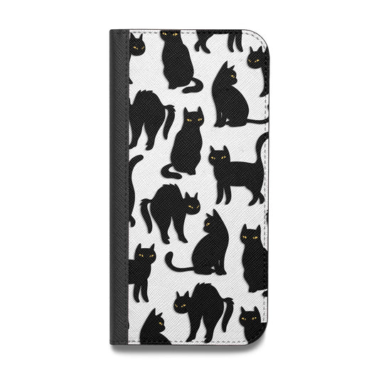 Black Cat Vegan Leather Flip Samsung Case