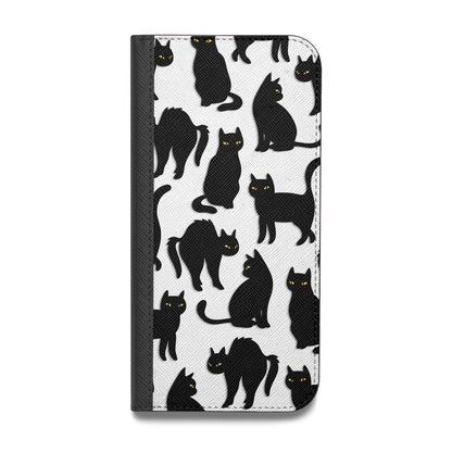 Black Cat Vegan Leather Flip iPhone Case