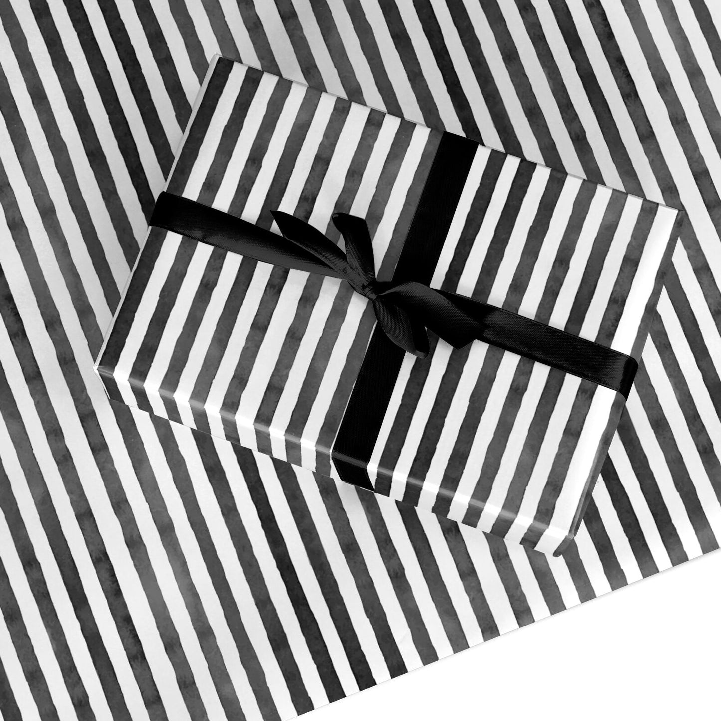 Black and White Striped Custom Wrapping Paper