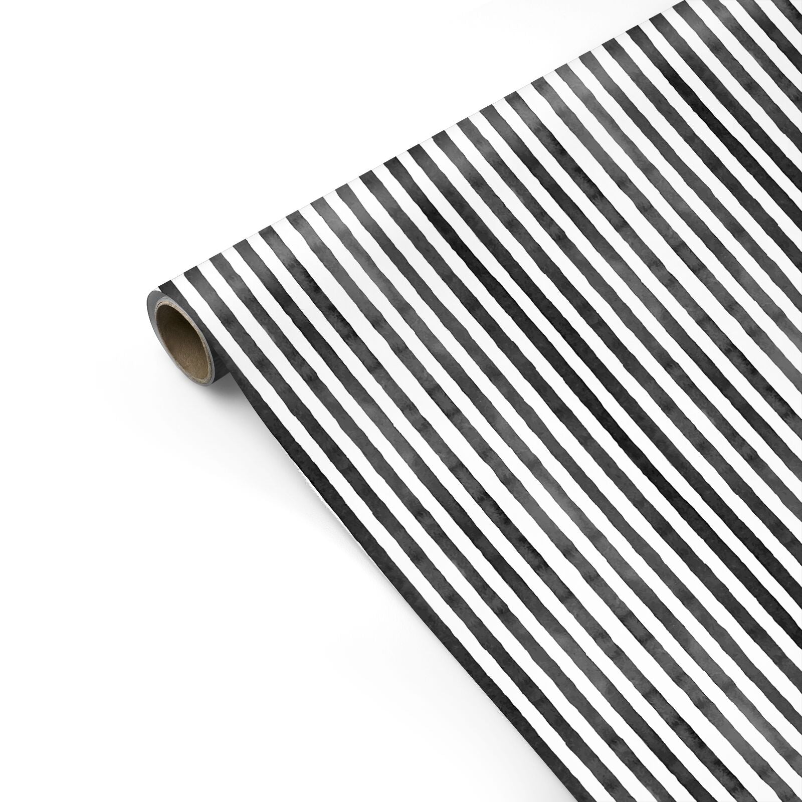 Black and White Striped Personalised Gift Wrap