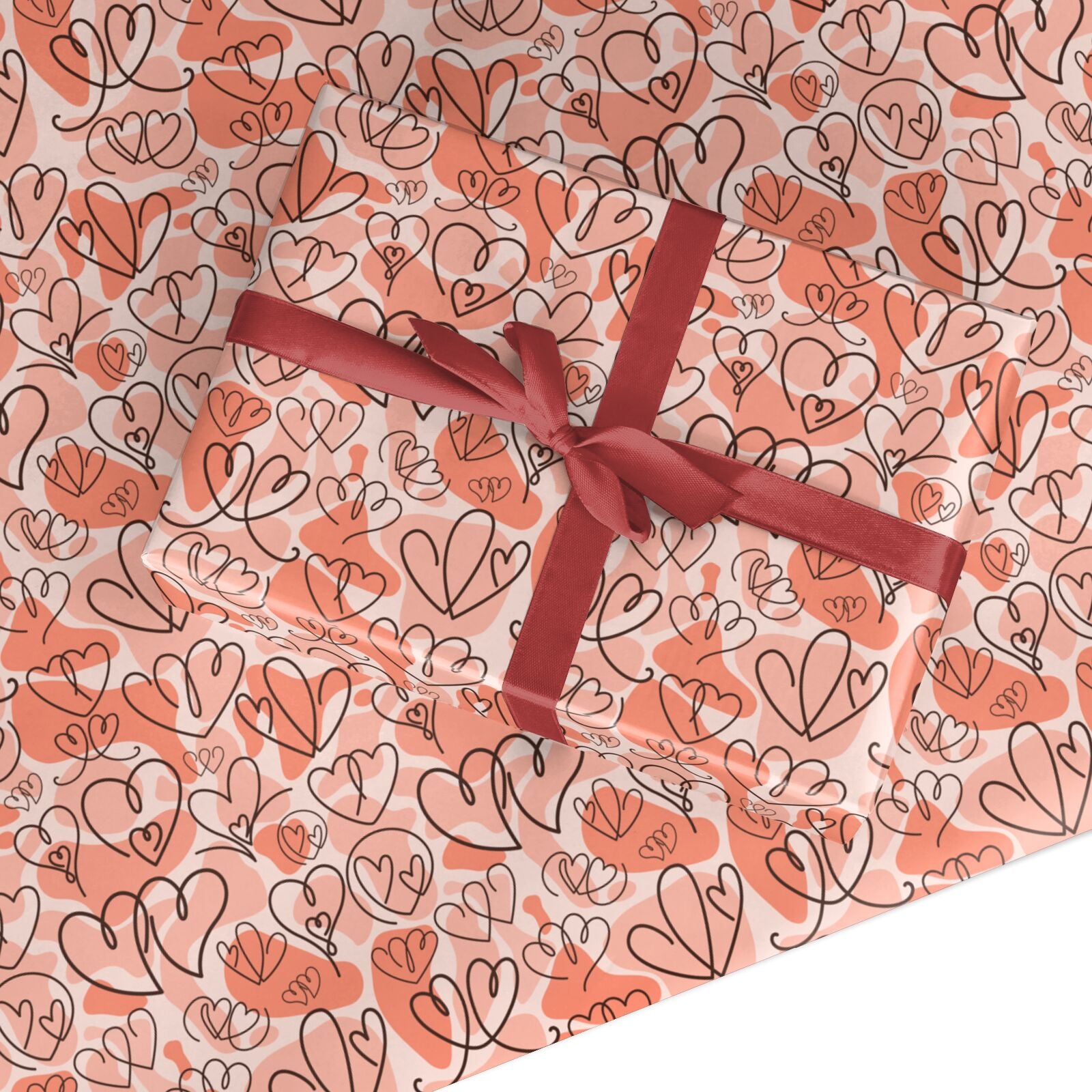 Blush Love Heart Custom Wrapping Paper