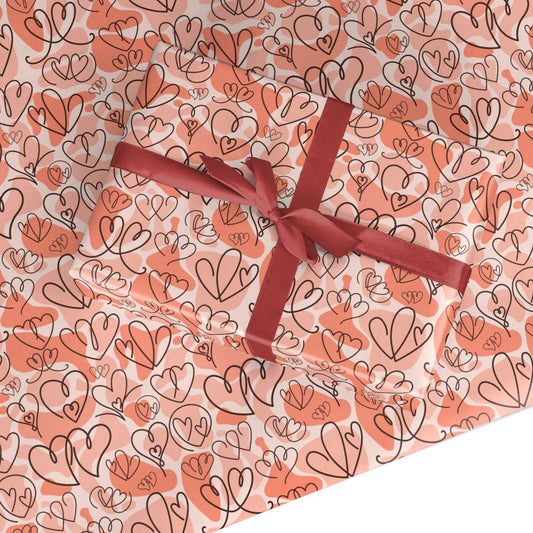 Blush Love Heart Custom Wrapping Paper