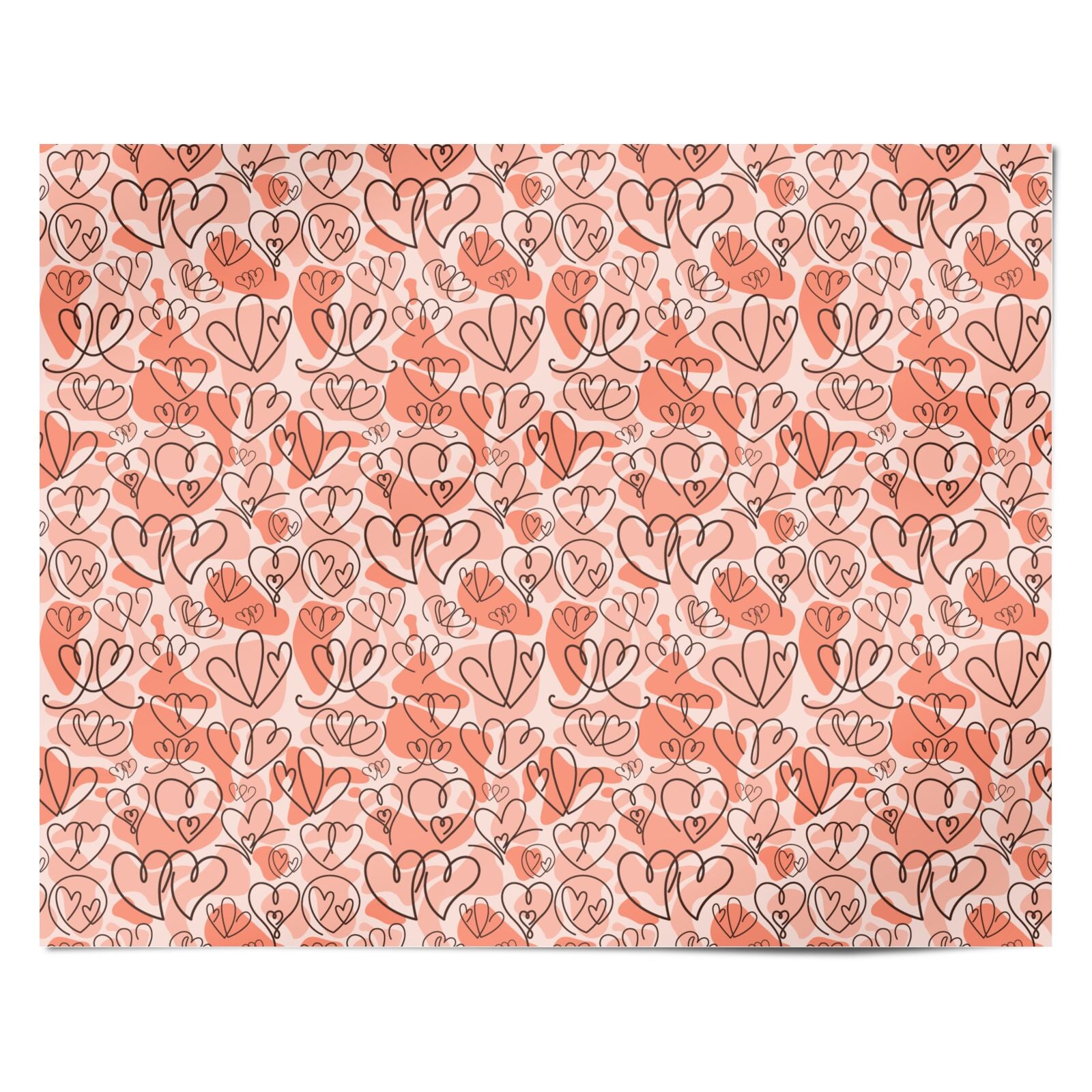 Blush Love Heart Personalised Wrapping Paper Alternative