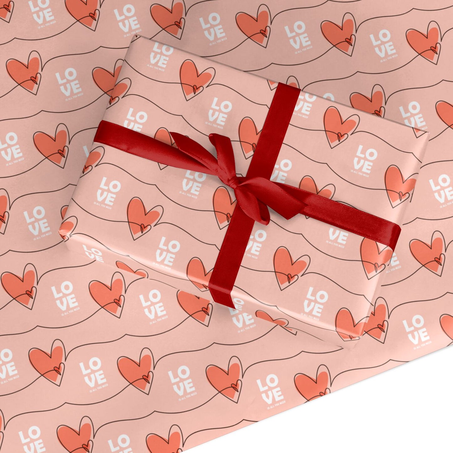 Blush Love Valentines Day Custom Wrapping Paper