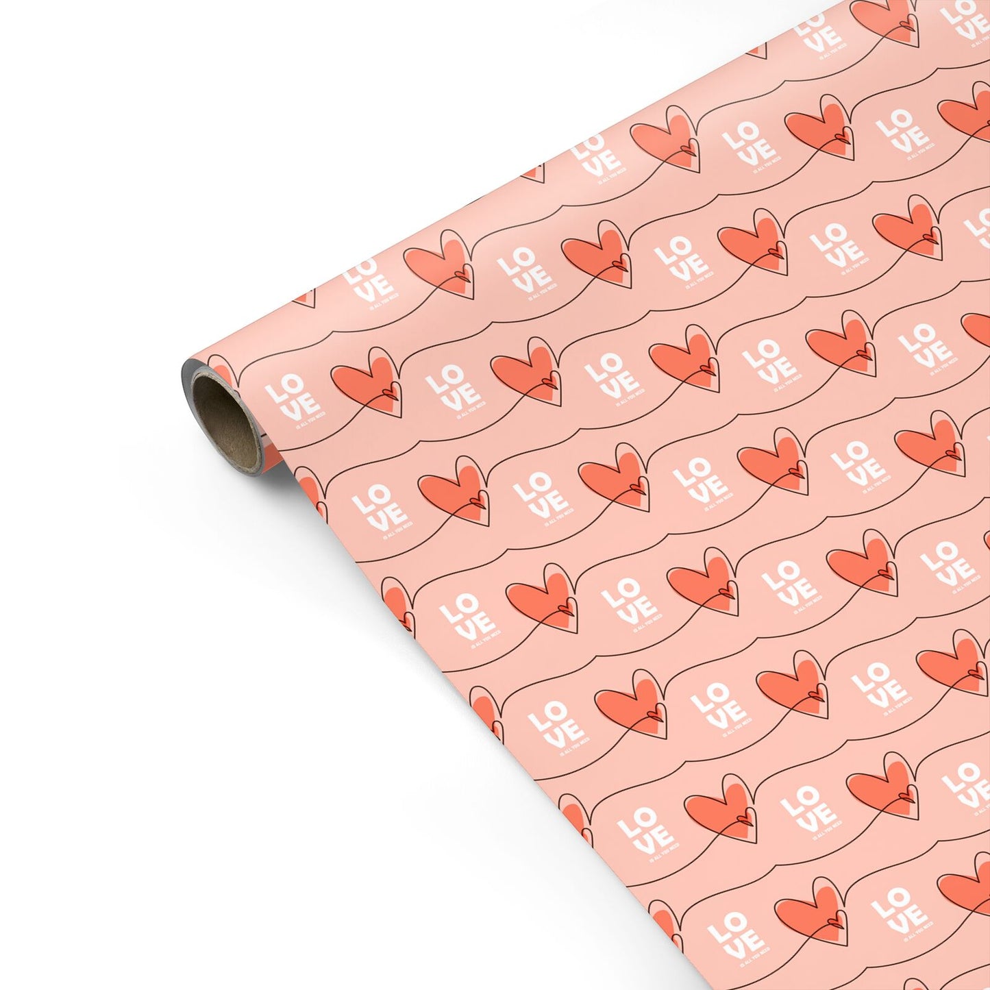 Blush Love Valentines Day Personalised Gift Wrap