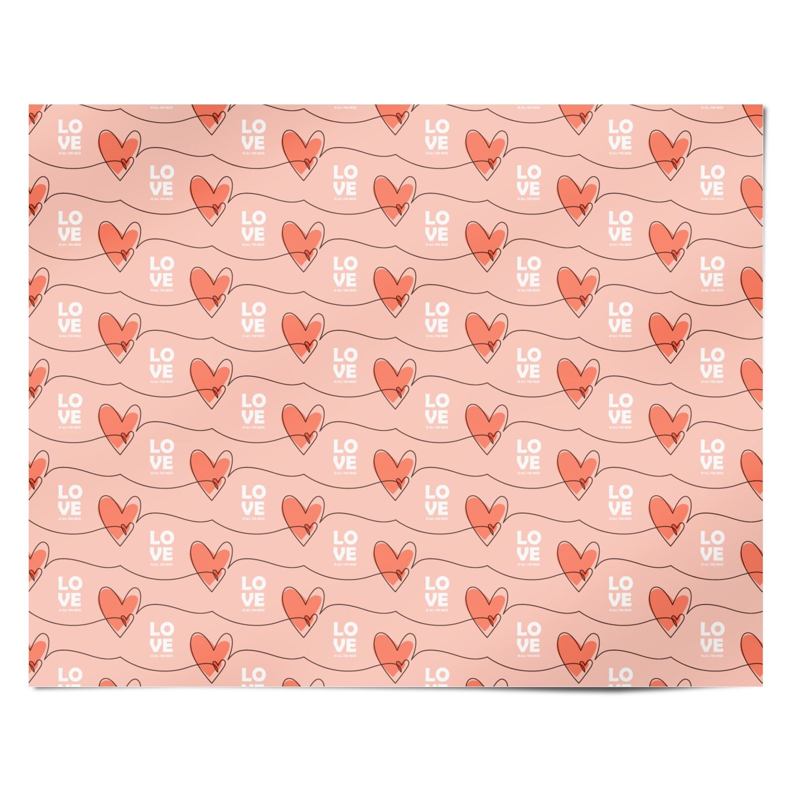 Blush Love Valentines Day Personalised Wrapping Paper Alternative