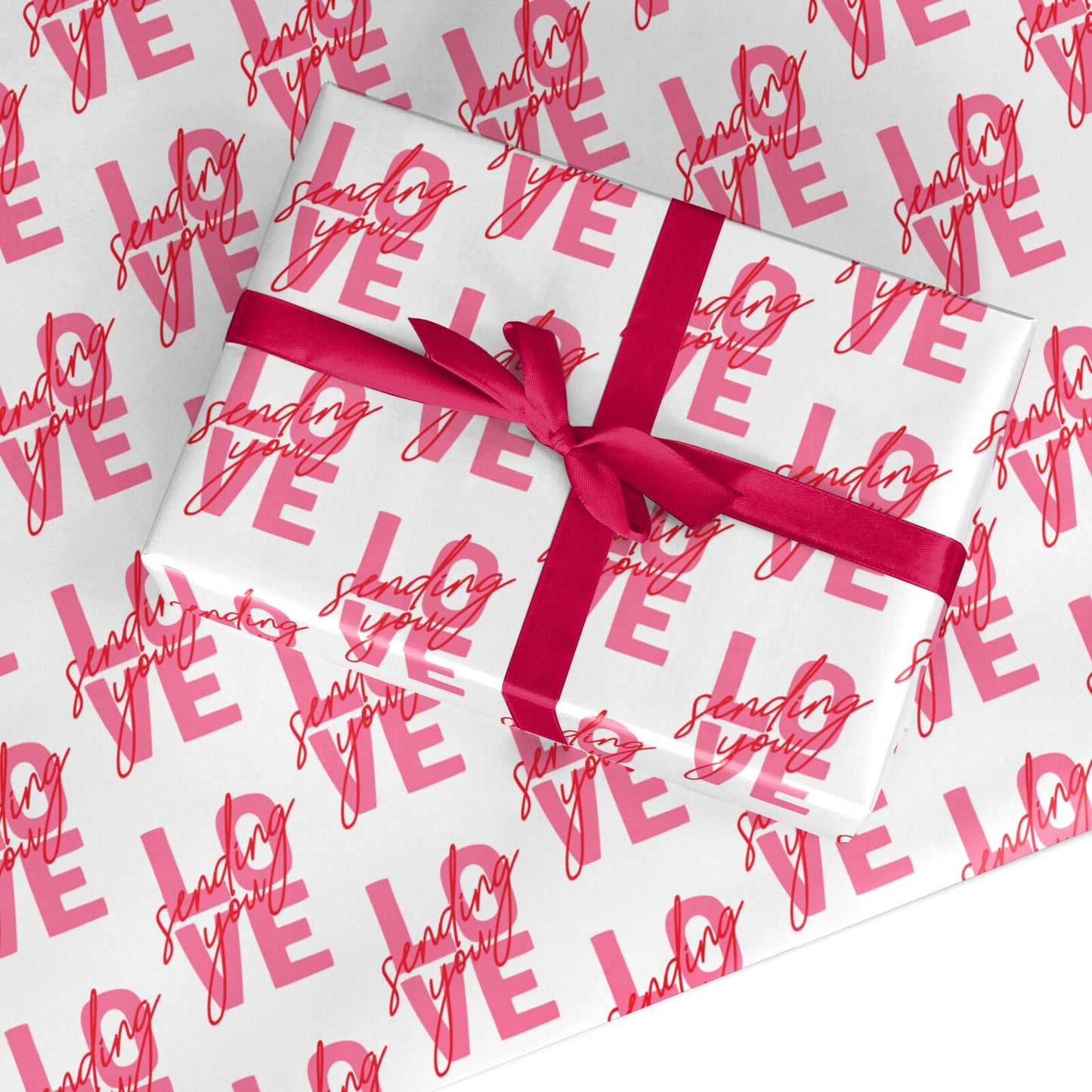 Blush Pink Love Valentines Day Custom Wrapping Paper