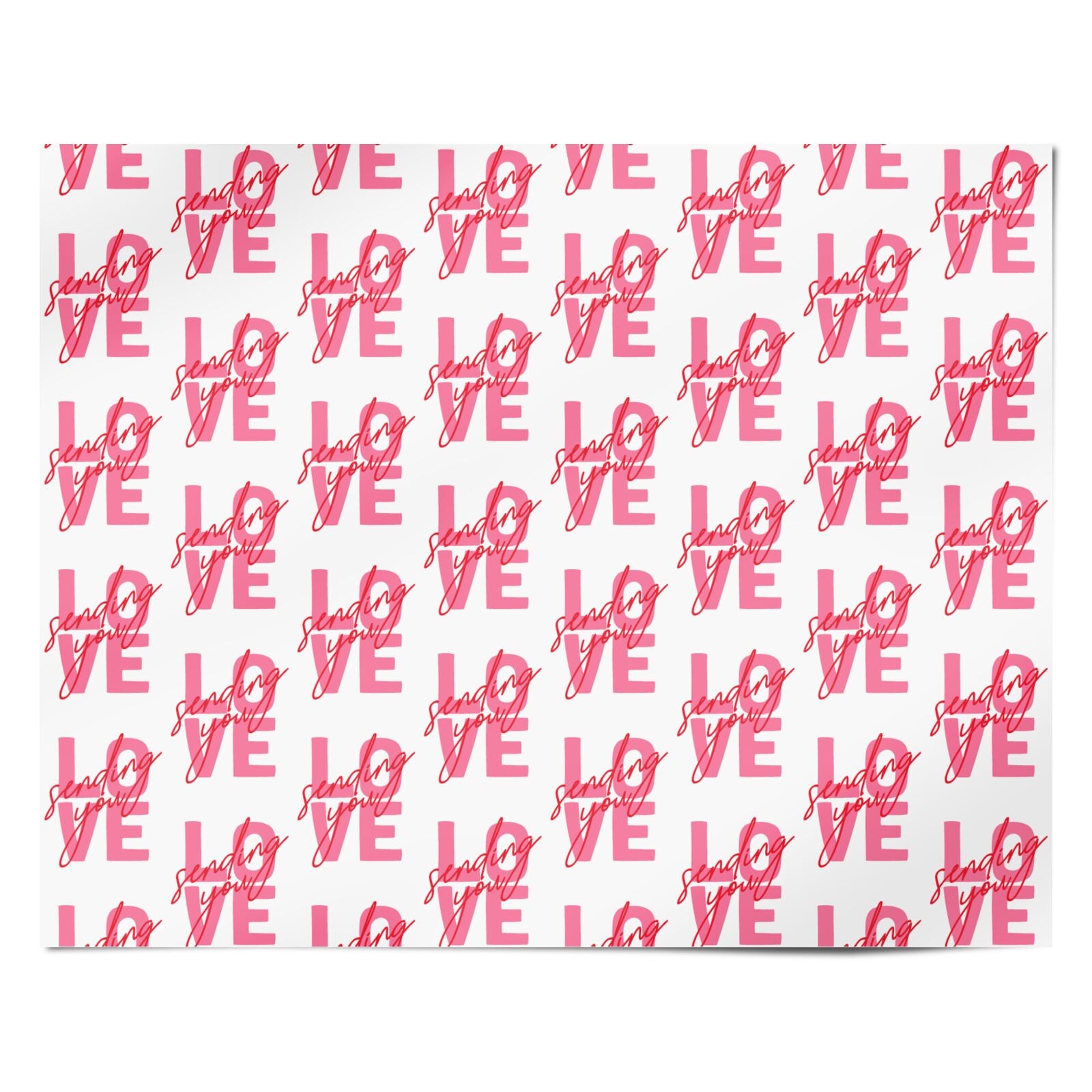 Blush Pink Love Valentines Day Personalised Wrapping Paper Alternative