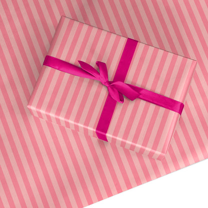 Blush Pink Striped Custom Wrapping Paper