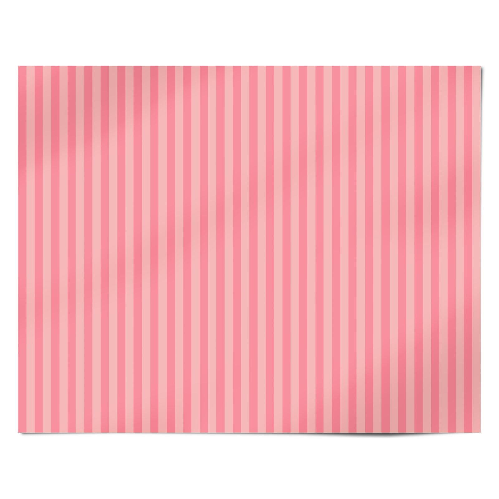 Blush Pink Striped Personalised Wrapping Paper Alternative