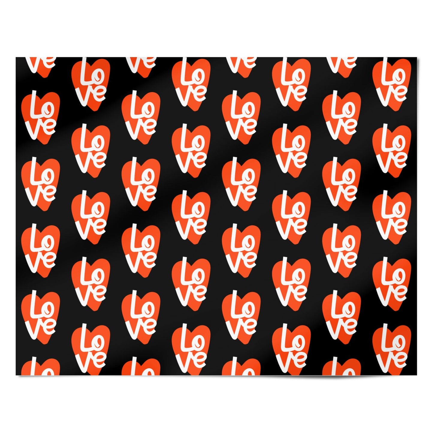 Bold Love Heart Black Valentines Day Personalised Wrapping Paper Alternative