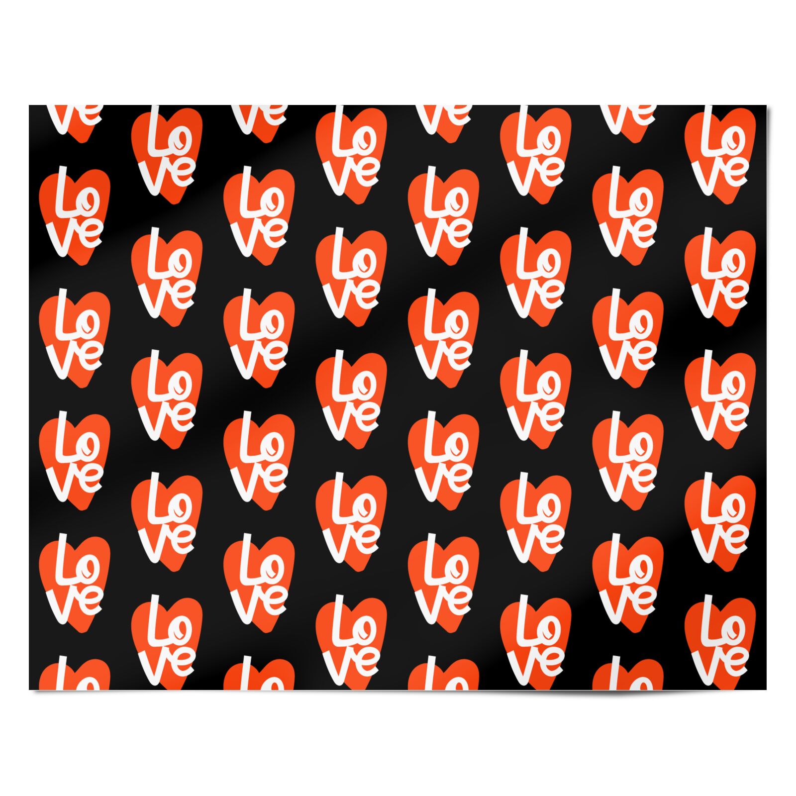 Bold Love Heart Black Valentines Day Personalised Wrapping Paper Alternative