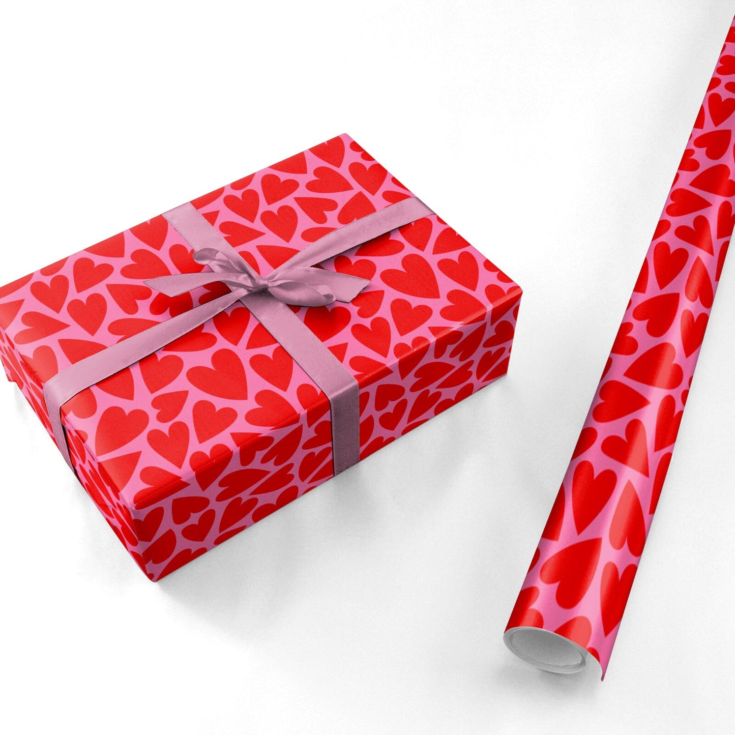 Bold Red Heart Personalised Wrapping Paper