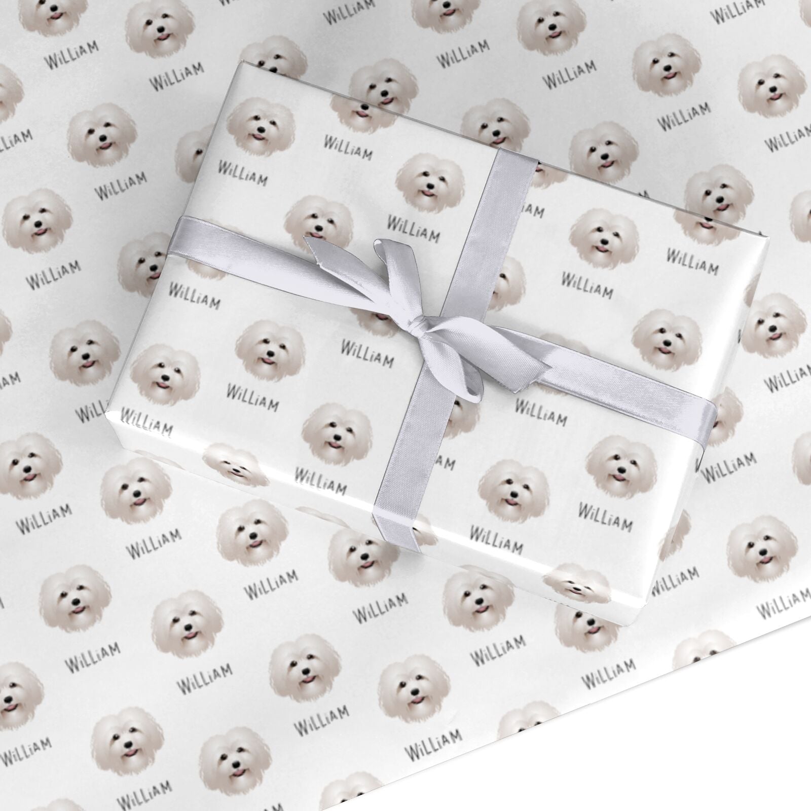 Bolognese Icon with Name Custom Wrapping Paper