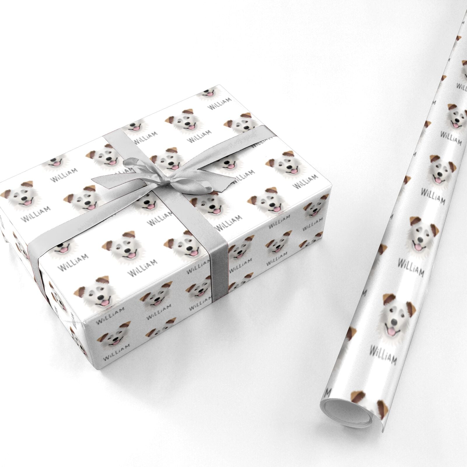 Border Collie Icon with Name Personalised Wrapping Paper