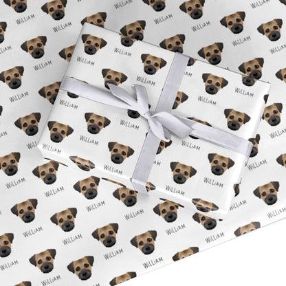 Border Terrier Icon with Name Custom Wrapping Paper