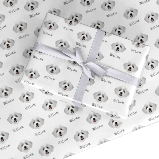 Bordoodle Icon with Name Custom Wrapping Paper