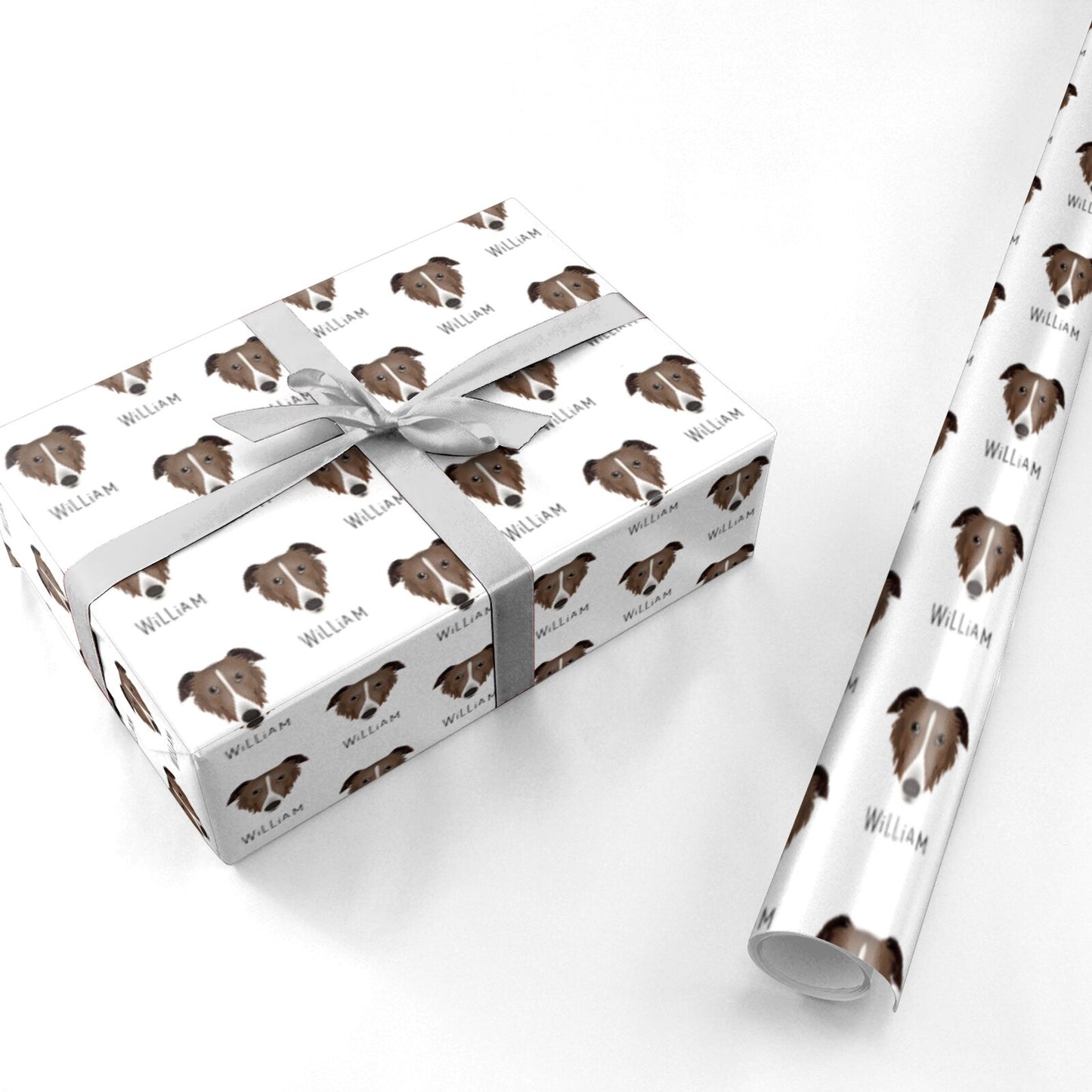 Borzoi Icon with Name Personalised Wrapping Paper