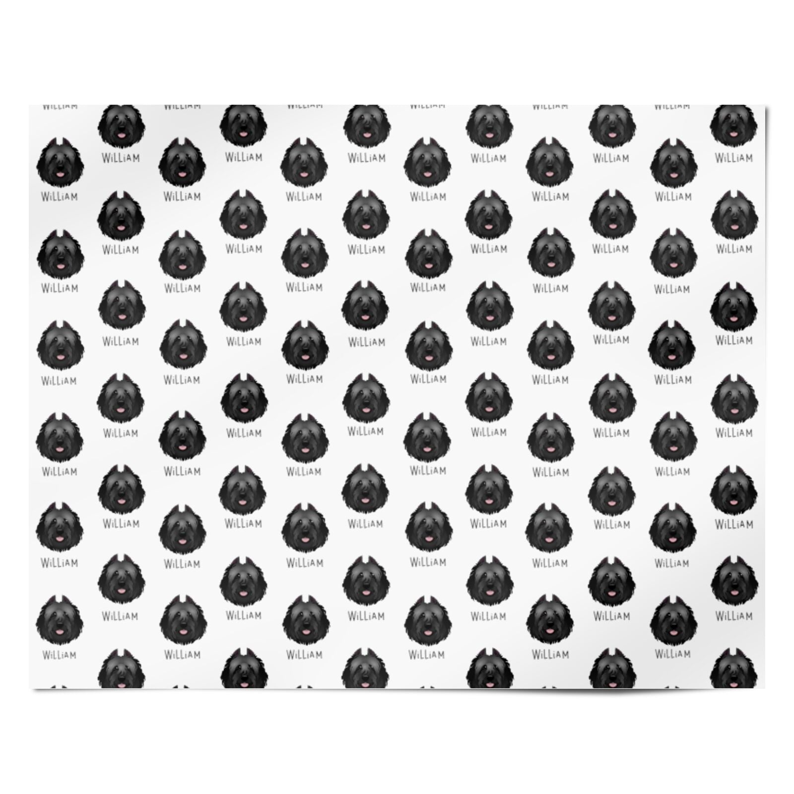 Bouvier Des Flandres Icon with Name Personalised Wrapping Paper Alternative