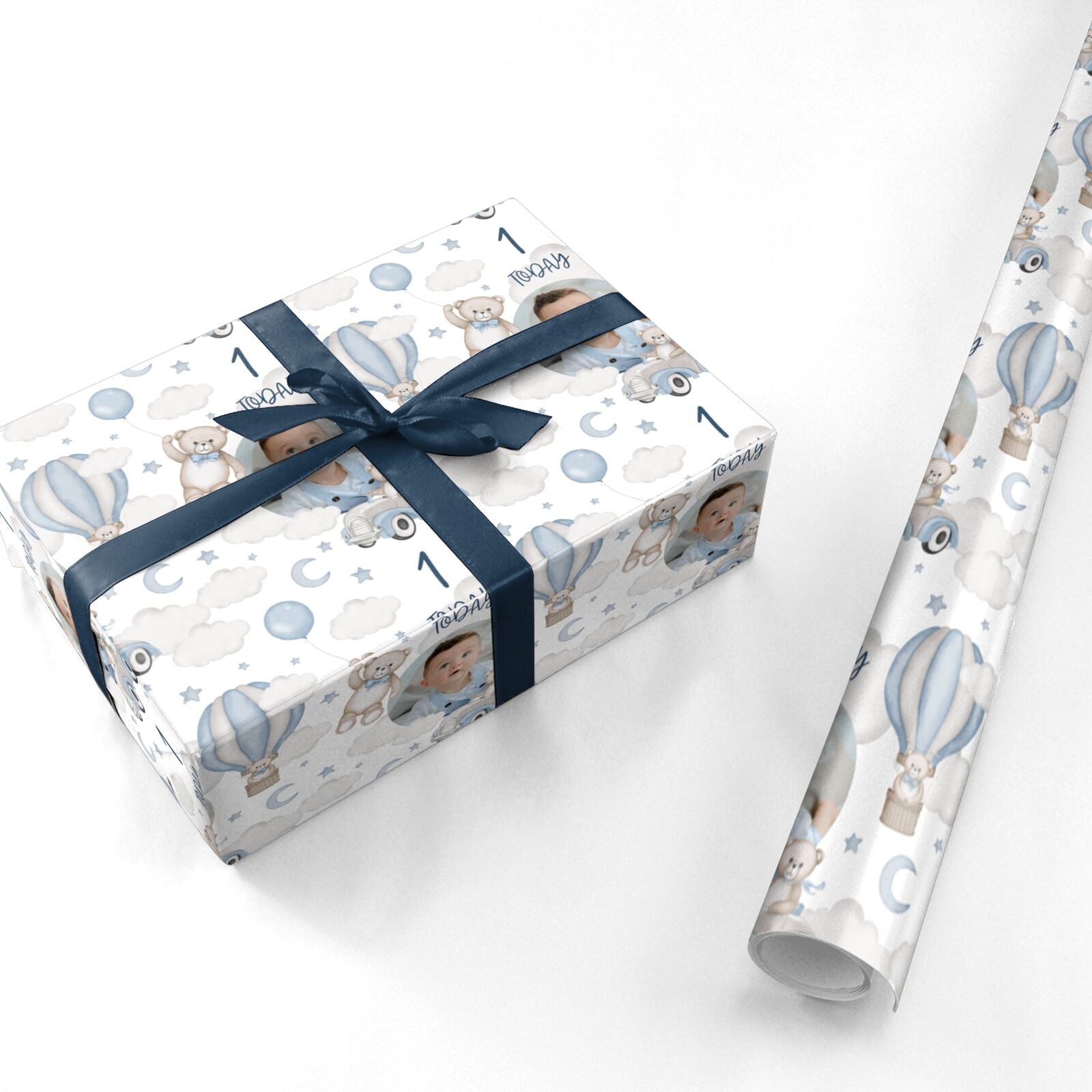 Boys 1st Birthday Personalised Photo Personalised Wrapping Paper