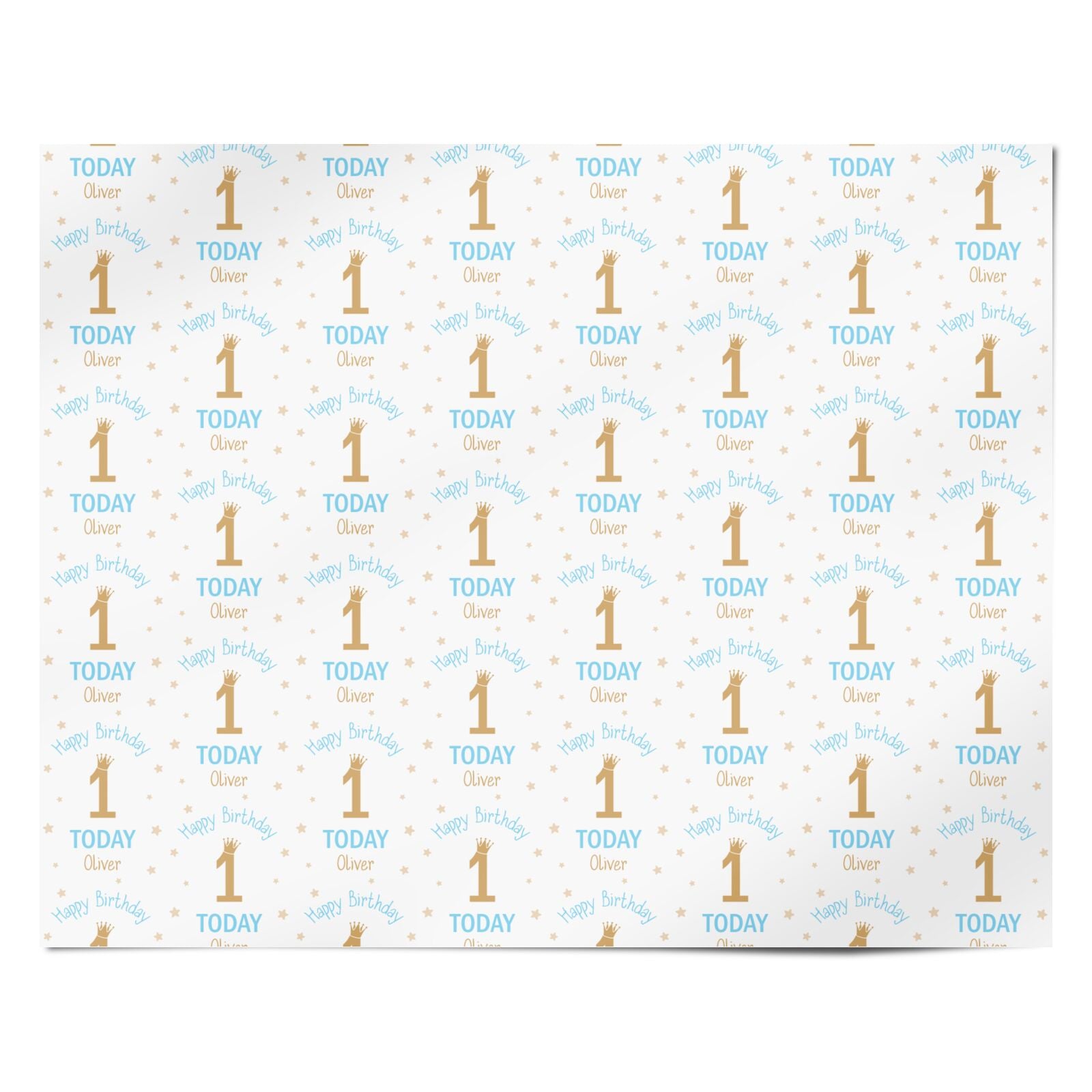 Boys Blue Personalised Birthday Personalised Wrapping Paper Alternative