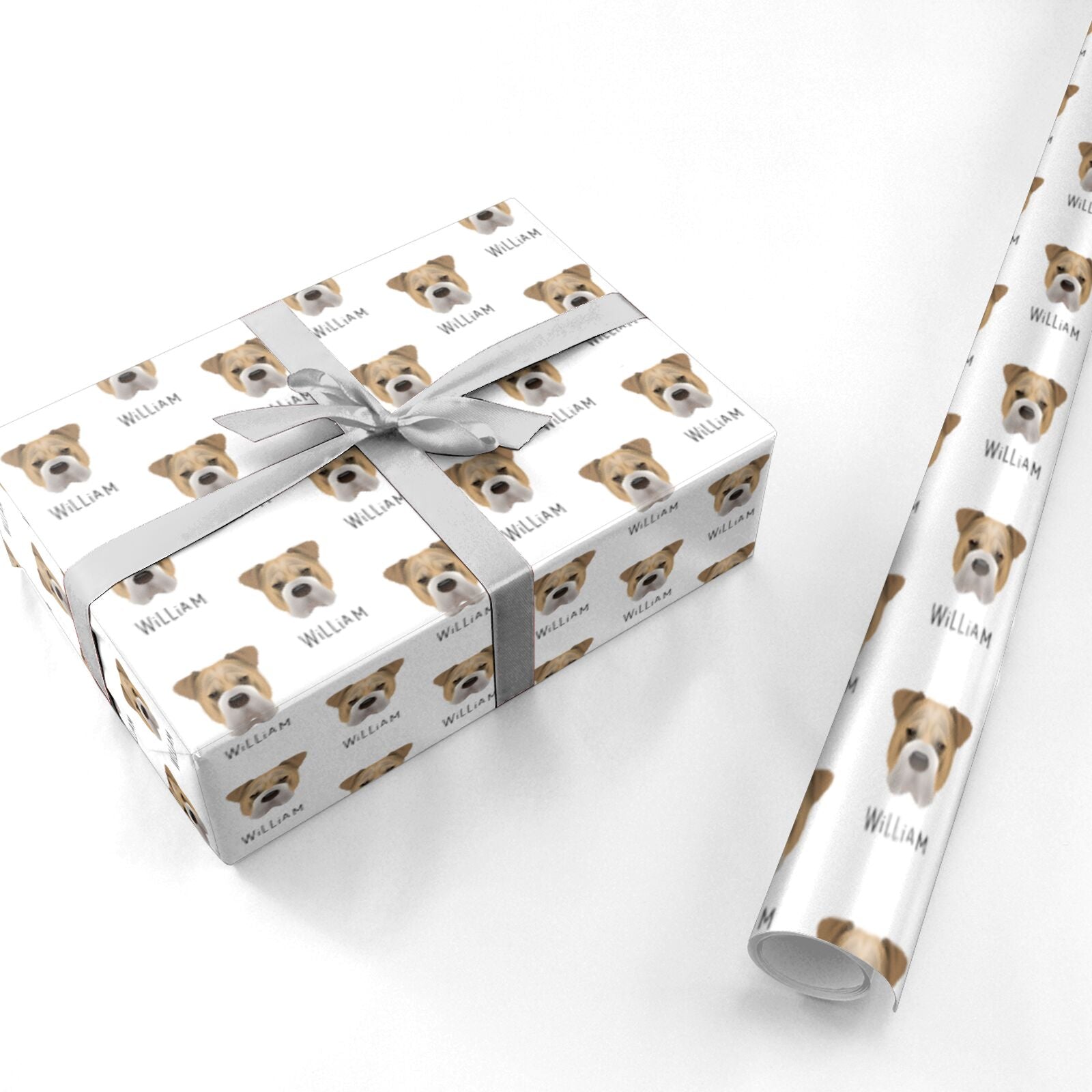 Bull Pei Icon with Name Personalised Wrapping Paper