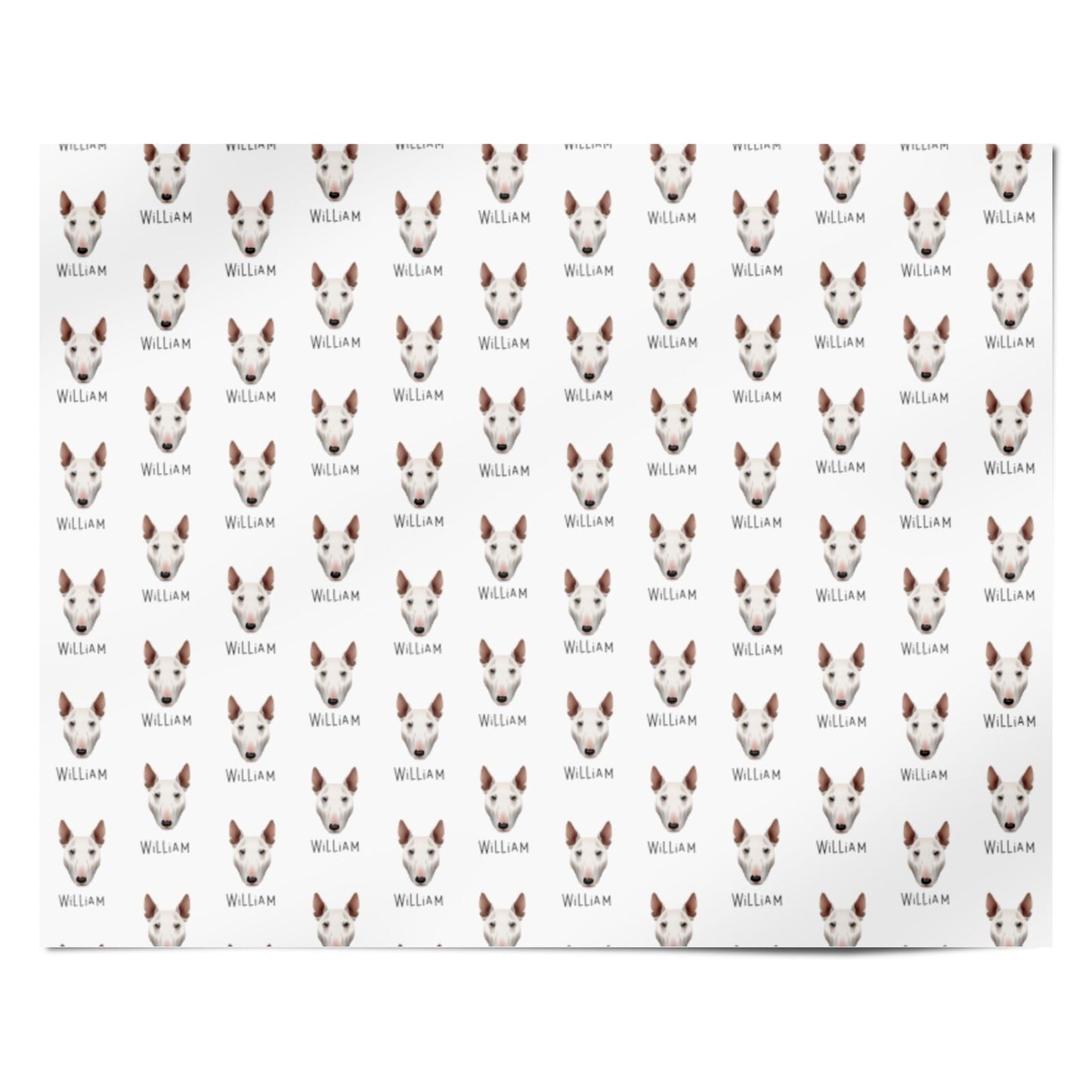 Bull Terrier Icon with Name Personalised Wrapping Paper Alternative