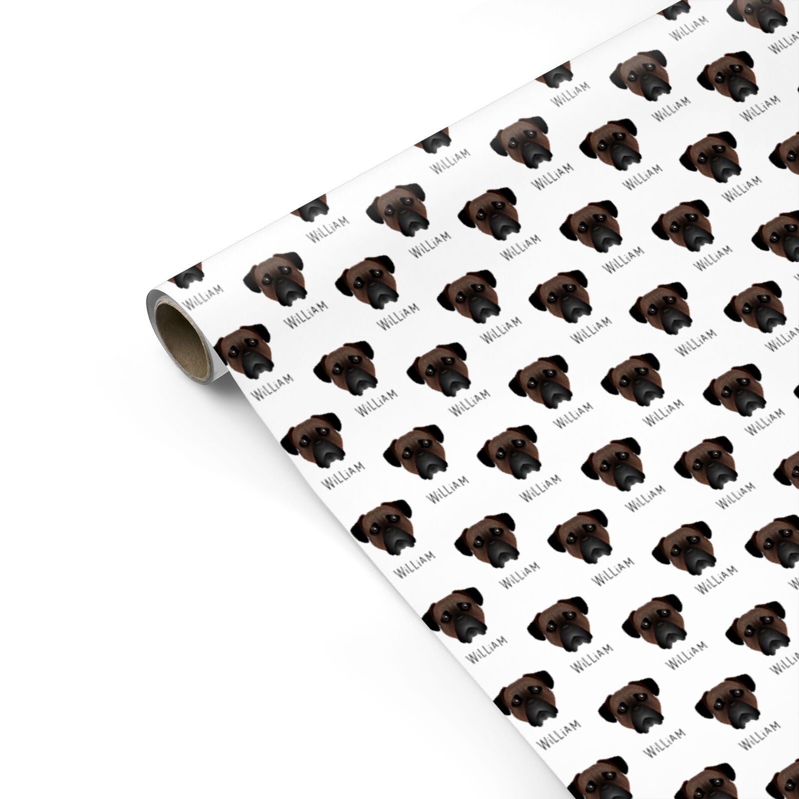 Bullmastiff Icon with Name Personalised Gift Wrap