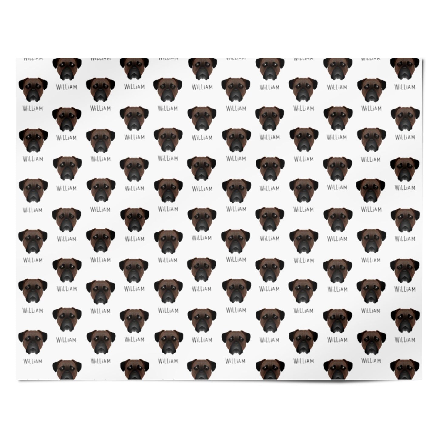 Bullmastiff Icon with Name Personalised Wrapping Paper Alternative