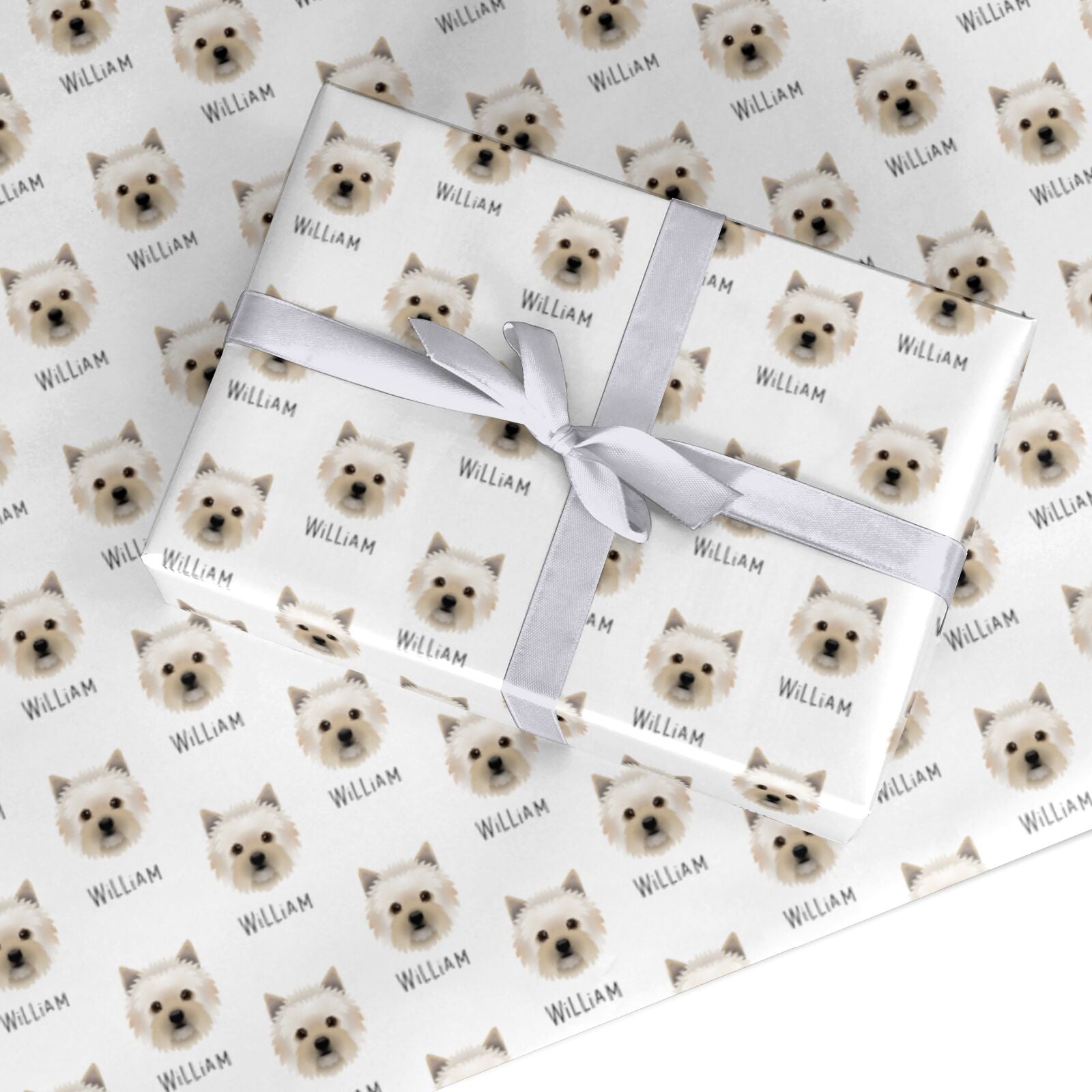 Cairn Terrier Icon with Name Custom Wrapping Paper