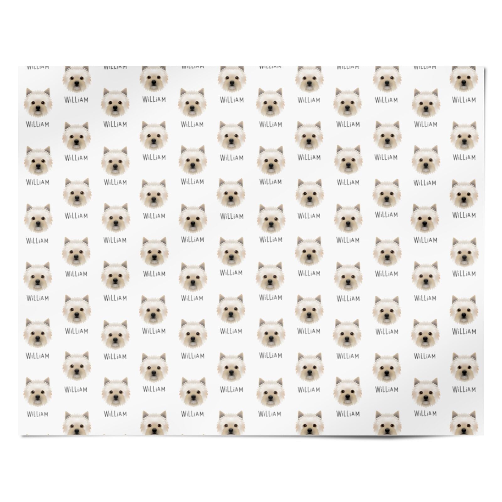 Cairn Terrier Icon with Name Personalised Wrapping Paper Alternative