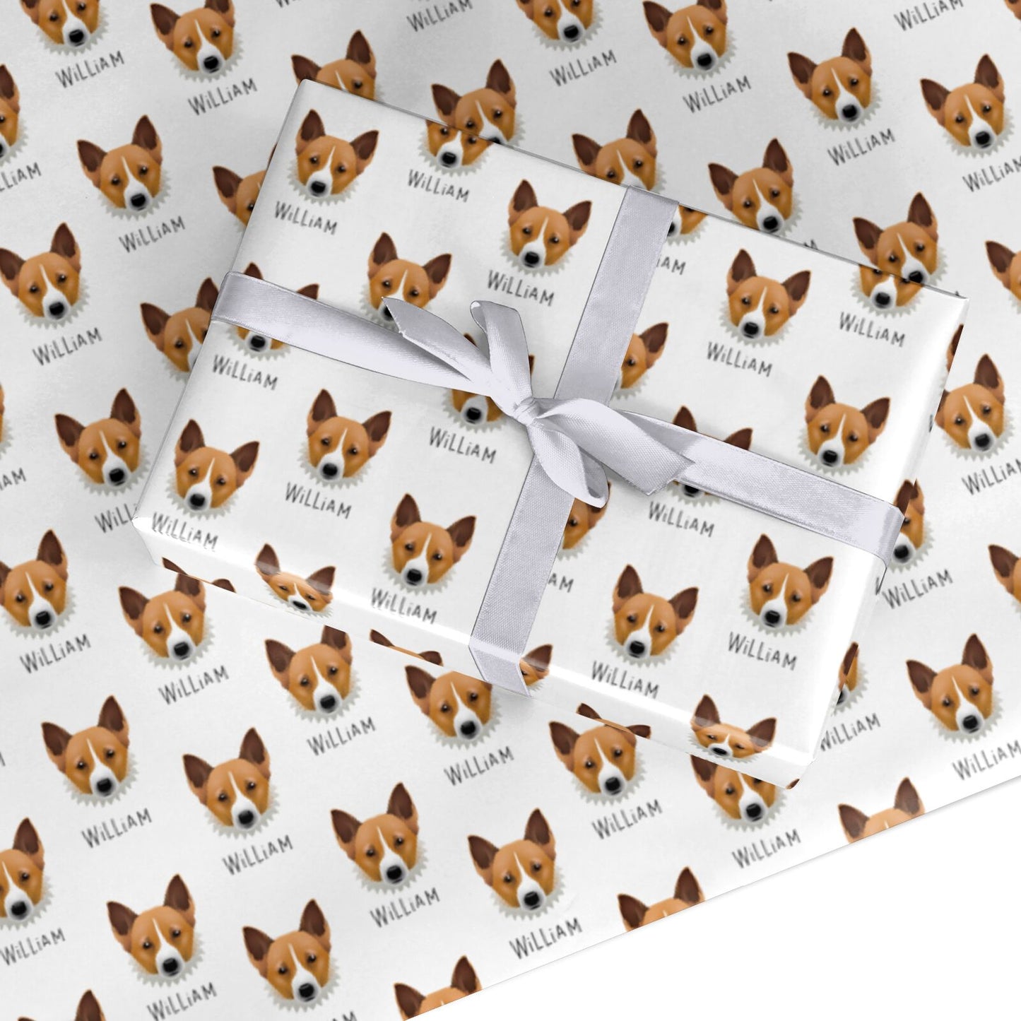 Canaan Dog Icon with Name Custom Wrapping Paper