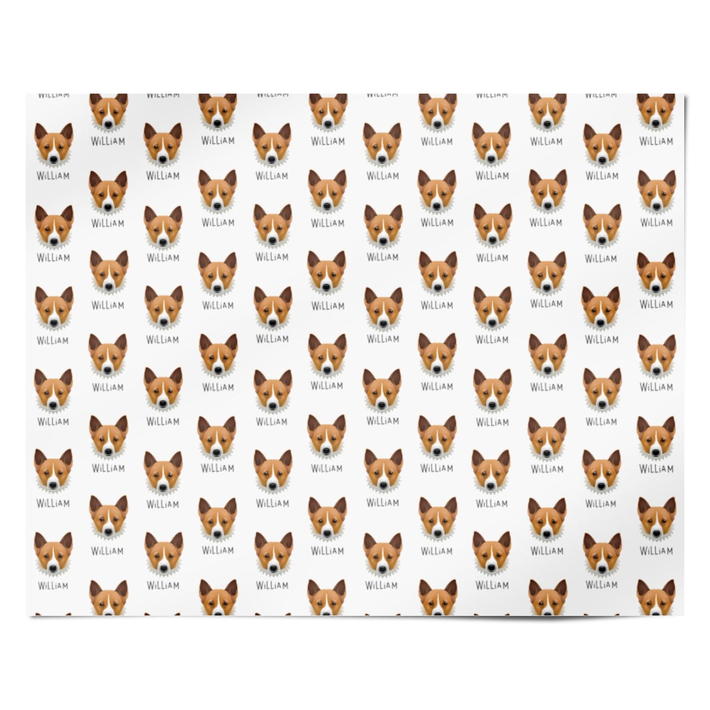 Canaan Dog Icon with Name Personalised Wrapping Paper Alternative