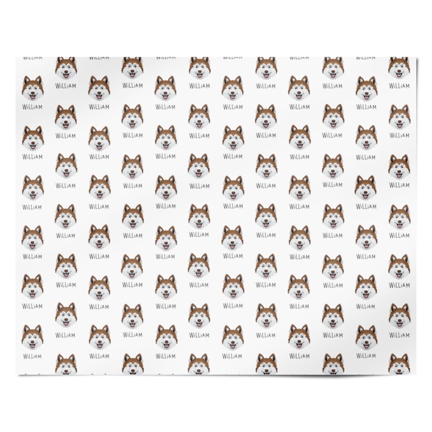 Canadian Eskimo Dog Icon with Name Personalised Wrapping Paper Alternative