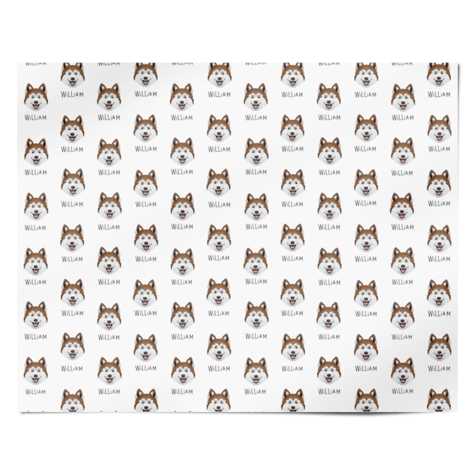 Canadian Eskimo Dog Icon with Name Personalised Wrapping Paper Alternative