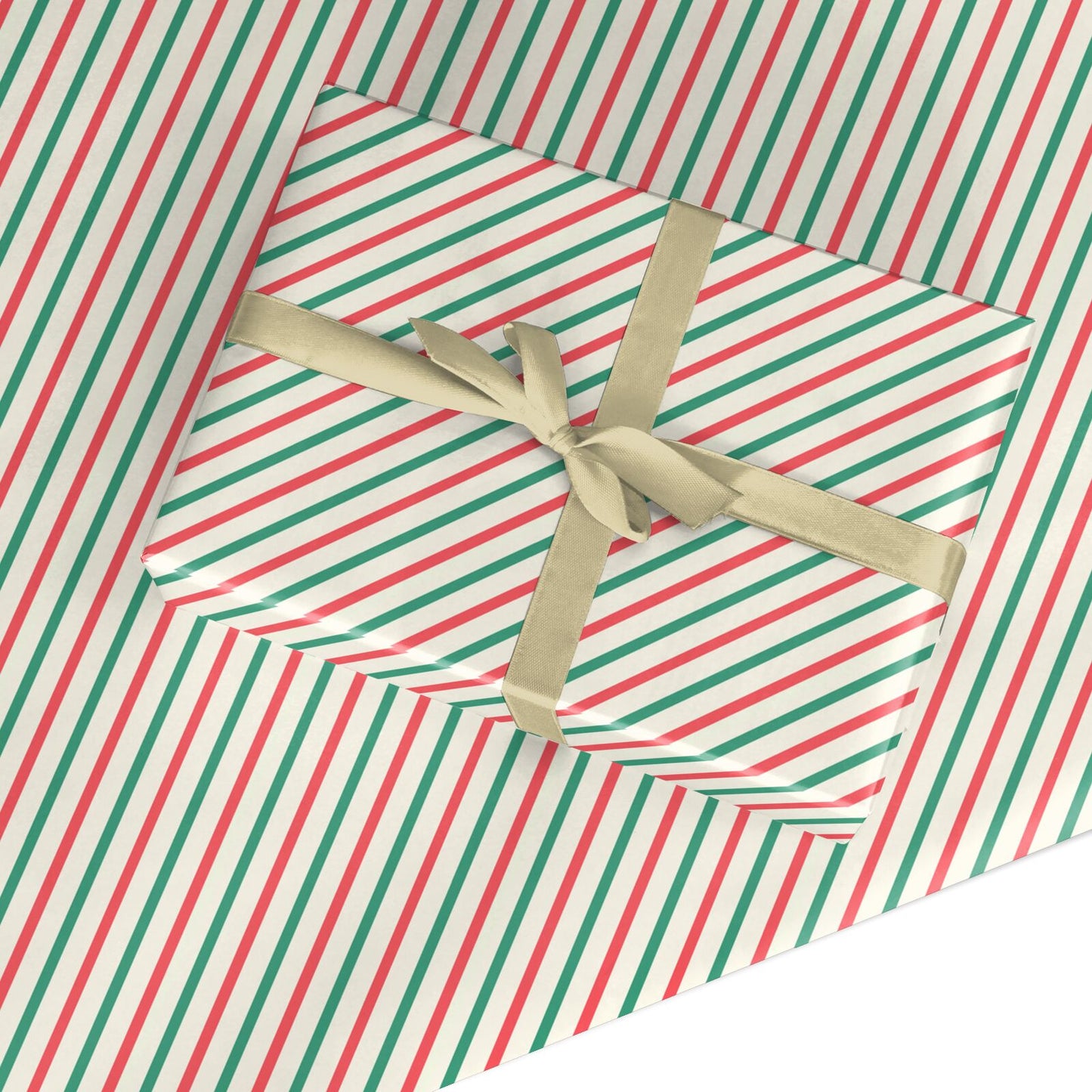 Candy Cane Christmas Striped Custom Wrapping Paper