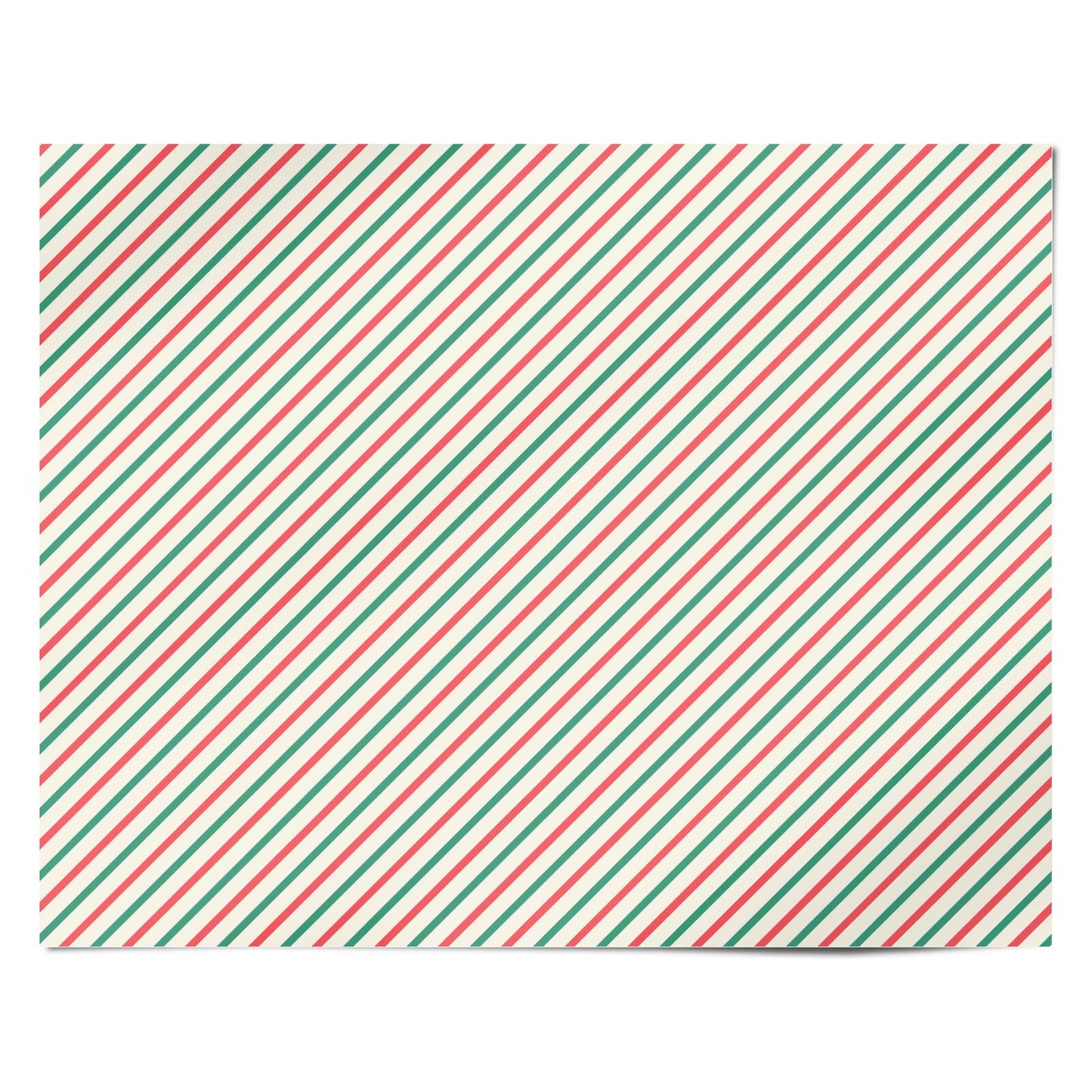 Candy Cane Christmas Striped Personalised Wrapping Paper Alternative